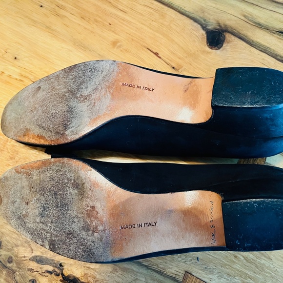 FERRAGAMO Italy-Made Vintage 338DB "Vara" Women's Black Suede Low Pumps US8.5AAA - Picture 7 of 9